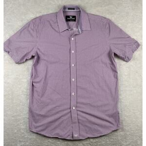 Buttercloth Shirt Men’s Sz L Geometric Icy Cotton Regular Fit Button Up Stretch